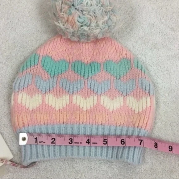 NWT NEW LoveShackFancy Hastings Heart Beanie PomPom Hat 